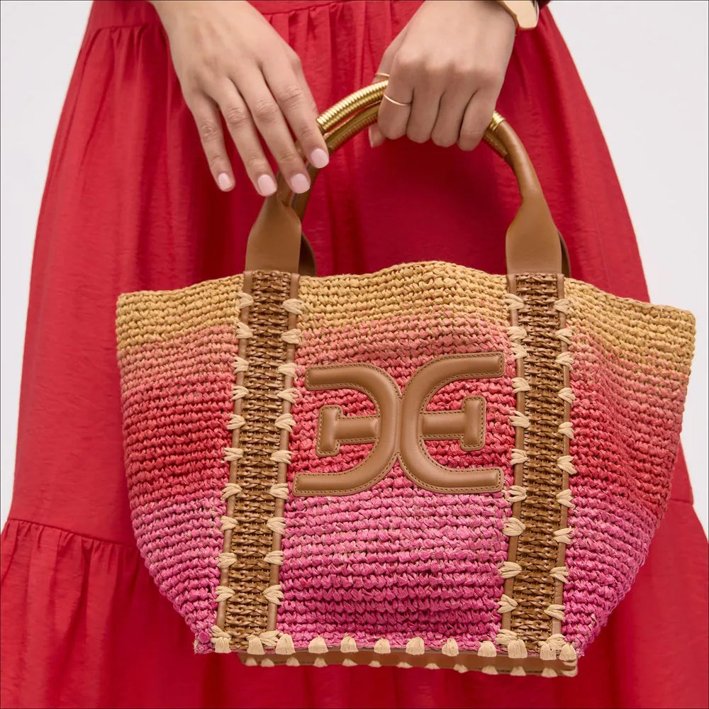 Marley Raffia Collapsible Small Tote
