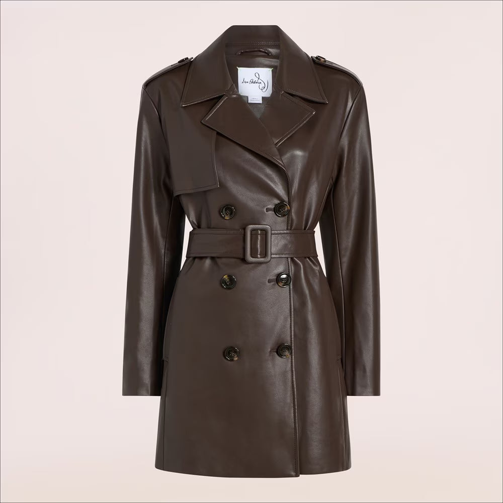 Belted Leather Trench