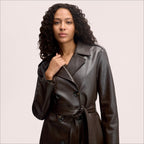Belted Leather Trench