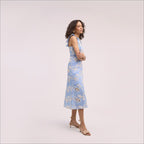 Rope Embroidery Eyelet Maxi Dress