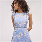 Rope Embroidery Eyelet Maxi Dress